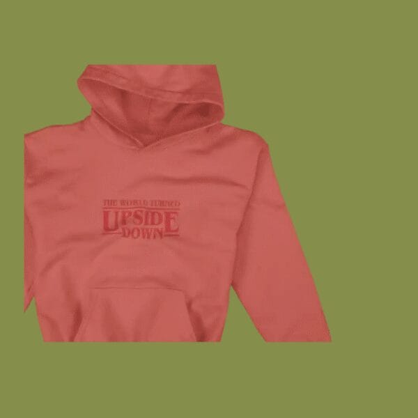 The World Turned Upside Down Hoodie Medium Red