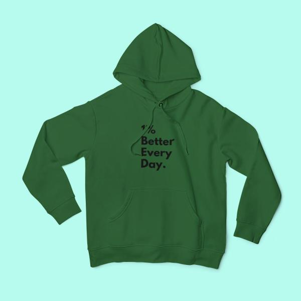 1% Better Every Day Hoodie Bottle Green