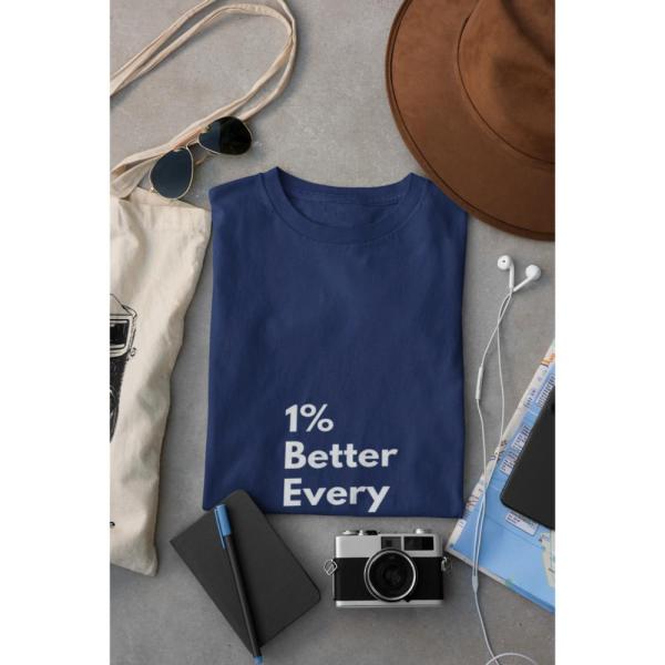 1% Better Every Day T-shirt Navy Blue