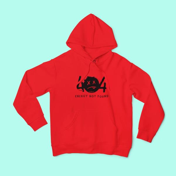 404 Energy Not Found Hoodie Red