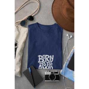 Born To Be Awesome T-shirt Navy Blue