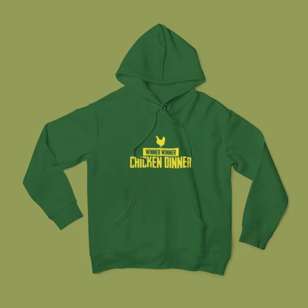 Chicken Dinner Hoodie Bottle Green