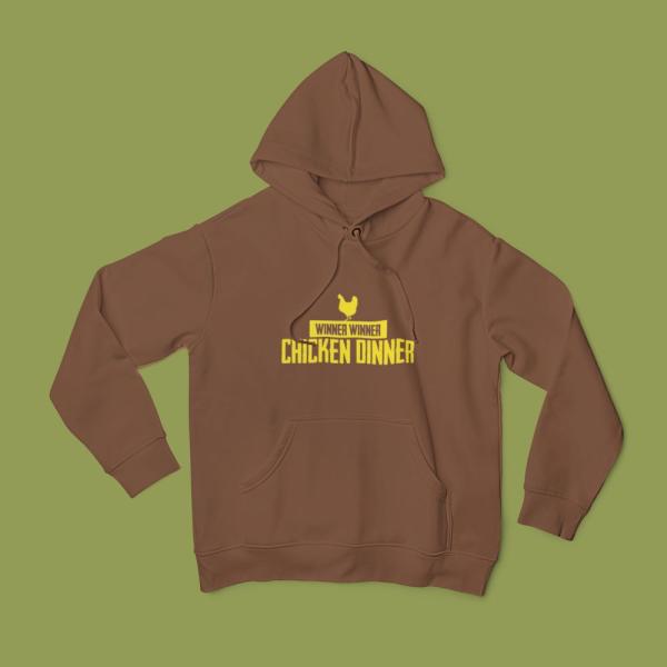 Chicken Dinner Hoodie Brown