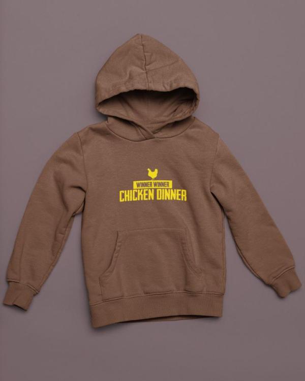 Chicken Dinner Hoodie Brown