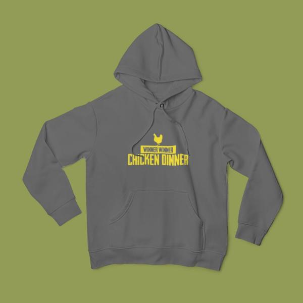 Chicken Dinner Hoodie Grey
