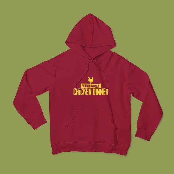 Chicken Dinner Hoodie Maroon
