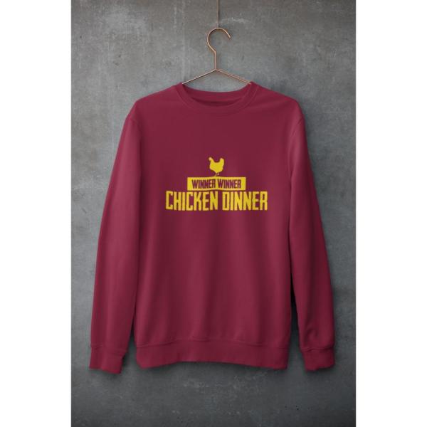 Chicken Dinner Sweatshirt Maroon