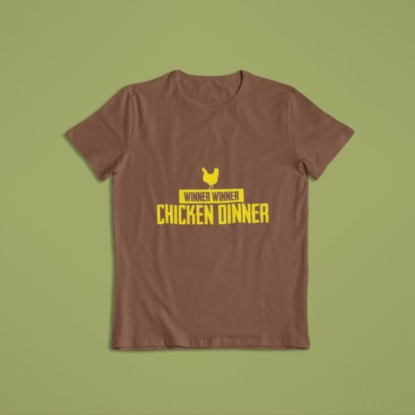 Chicken Dinner T-shirt Brown
