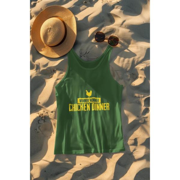 Chicken Dinner Tank Top Bottle Green