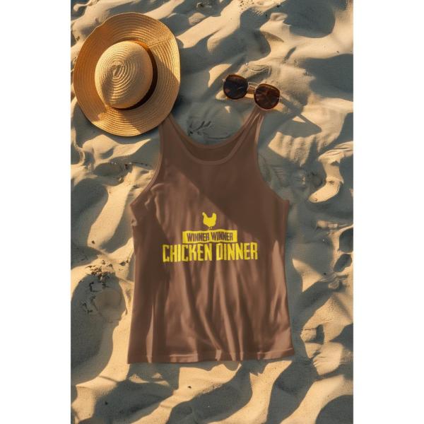 Chicken Dinner Tank Top Brown