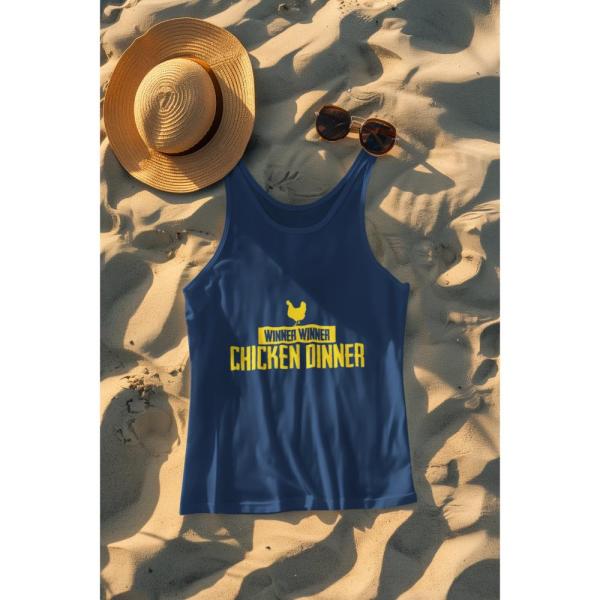 Chicken Dinner Tank Top Navy Blue