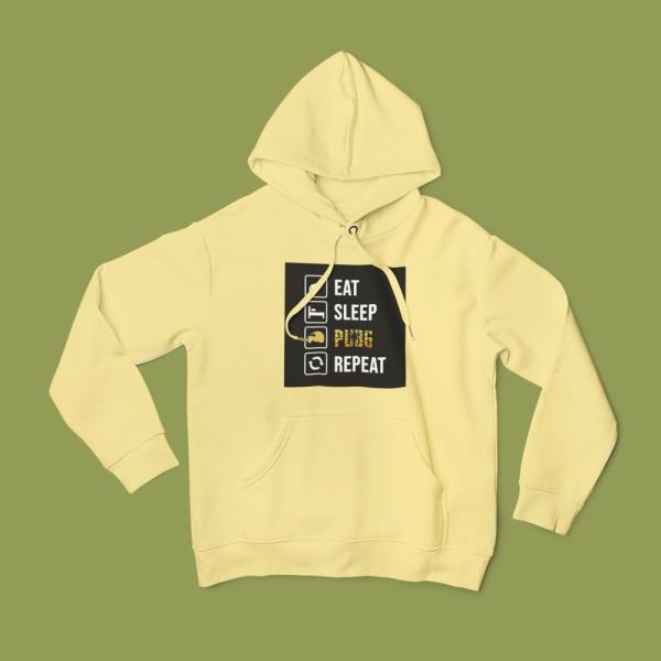 Eat Sleep Pubg Repeat Hoodie Beige