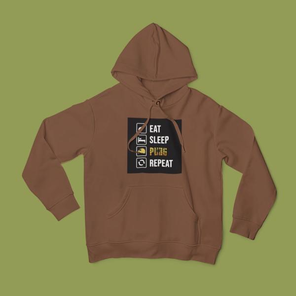 Eat Sleep Pubg Repeat Hoodie Brown