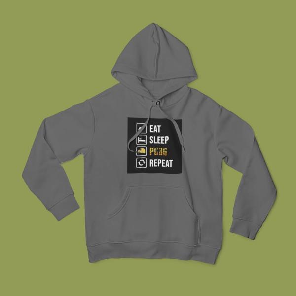 Eat Sleep Pubg Repeat Hoodie Grey