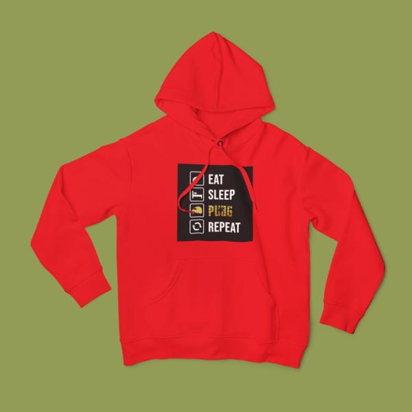 Eat Sleep Pubg Repeat Hoodie Red