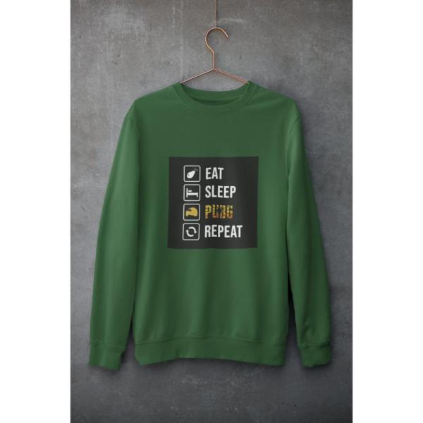 Eat Sleep Pubg Repeat Sweatshirt Bottle Green
