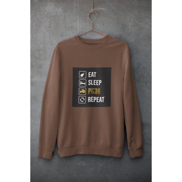 Eat Sleep Pubg Repeat Sweatshirt Brown