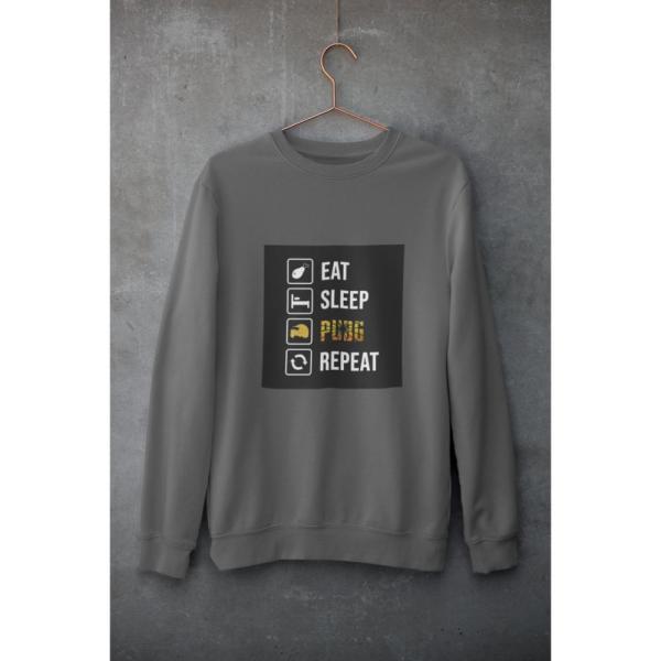 Eat Sleep Pubg Repeat Sweatshirt Grey