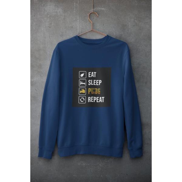 Eat Sleep Pubg Repeat Sweatshirt Navy Blue