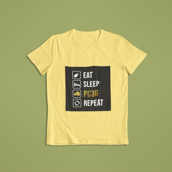 Eat Sleep Pubg Repeat T-shirt Beige