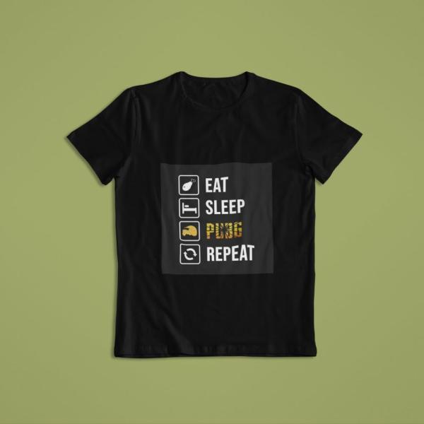 Eat Sleep Pubg Repeat T-shirt Black