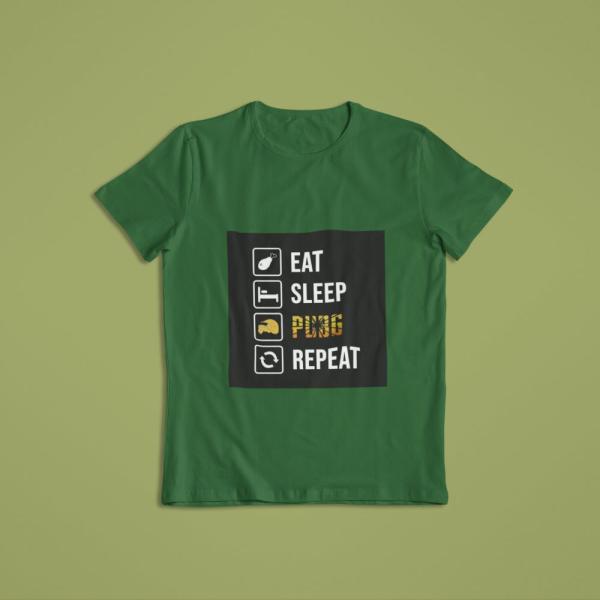 Eat Sleep Pubg Repeat T-shirt Bottle Green
