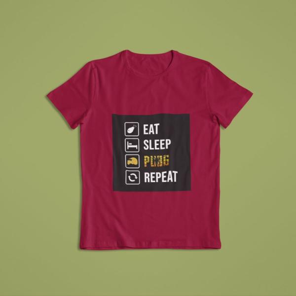 Eat Sleep Pubg Repeat T-shirt Maroon