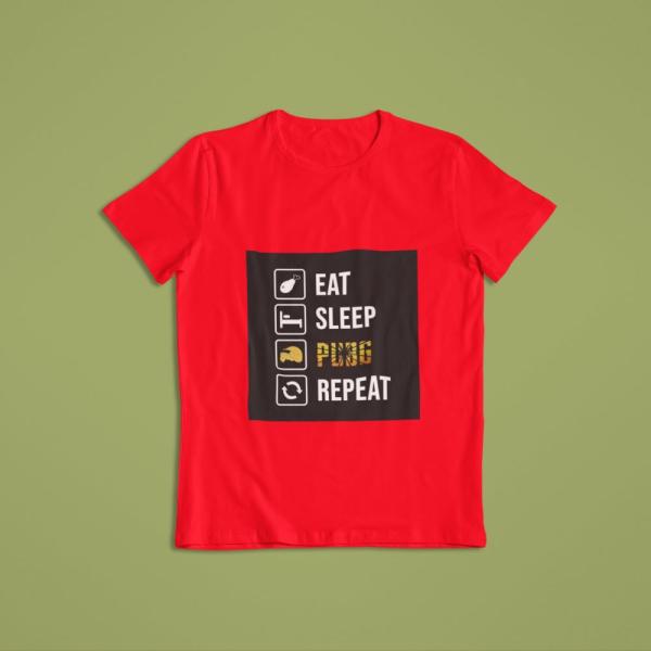 Eat Sleep Pubg Repeat T-shirt Red