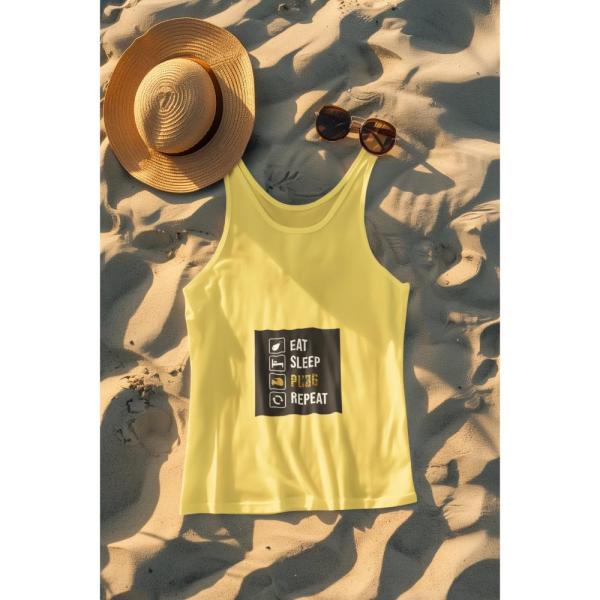 Eat Sleep Pubg Repeat Tank Top Beige