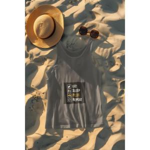Eat Sleep Pubg Repeat Tank Top Grey