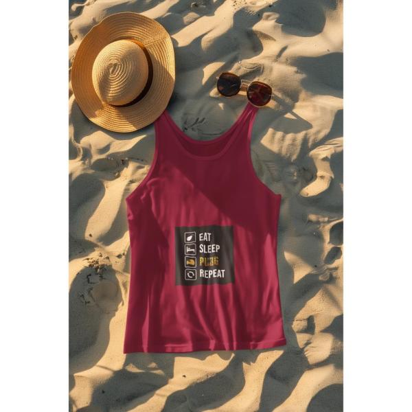 Eat Sleep Pubg Repeat Tank Top Maroon