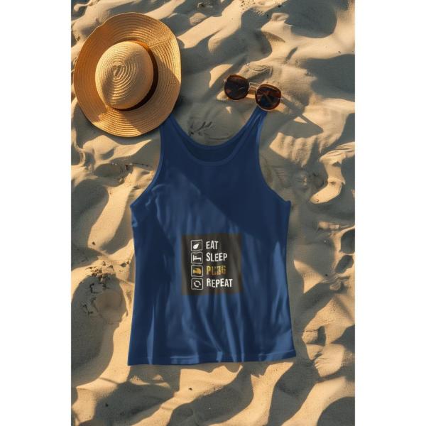 Eat Sleep Pubg Repeat Tank Top Navy Blue