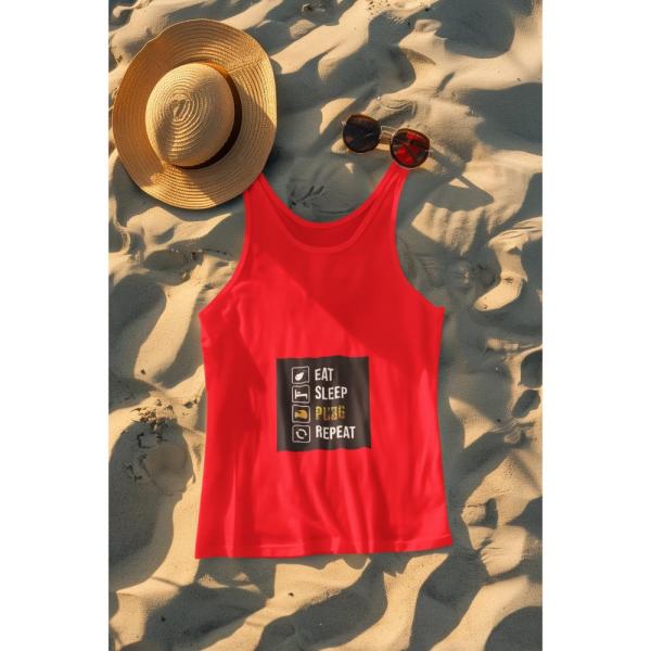 Eat Sleep Pubg Repeat Tank Top Red