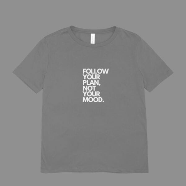 Follow your Plan Not Your Mood T-Shirt Grey
