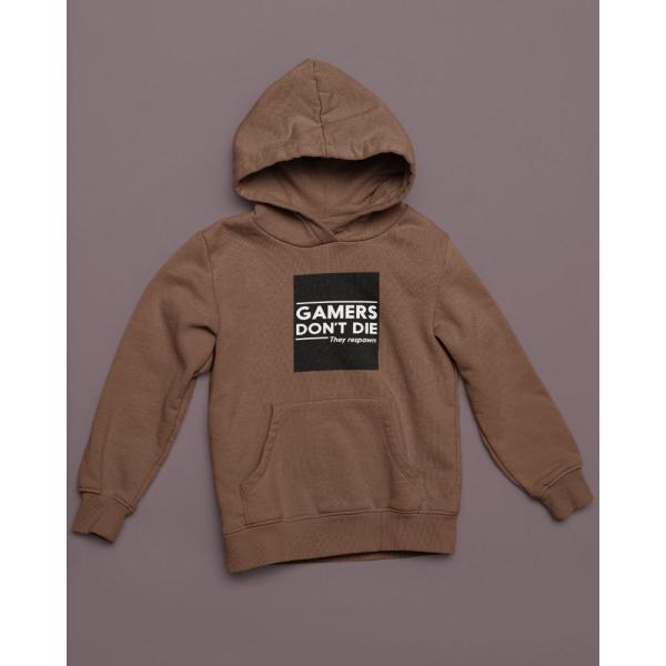 Gamers Don't Die Hoodie Brown