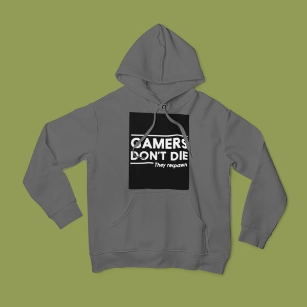 Gamers Don't Die Hoodie Grey