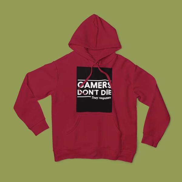 Gamers Don't Die Hoodie Maroon