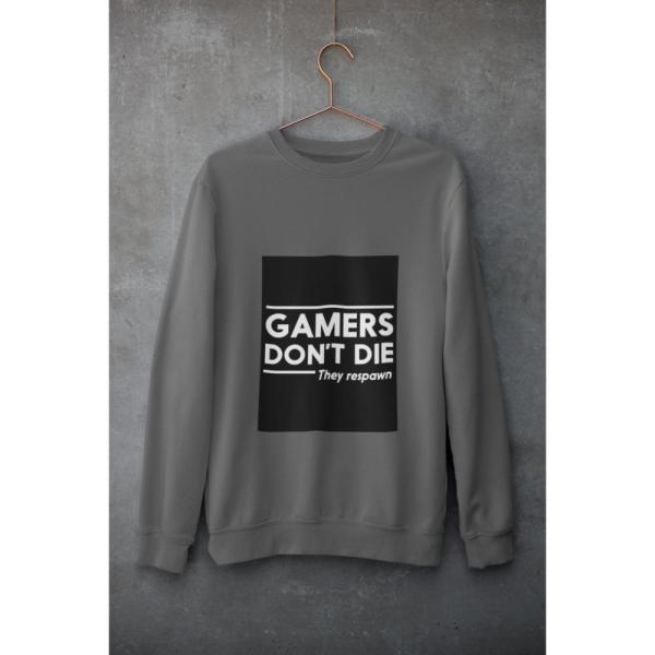 Gamers Don't Die Sweatshirt Grey