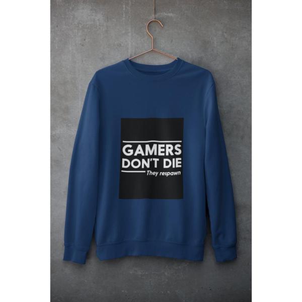 Gamers Don't Die Sweatshirt Navy Blue