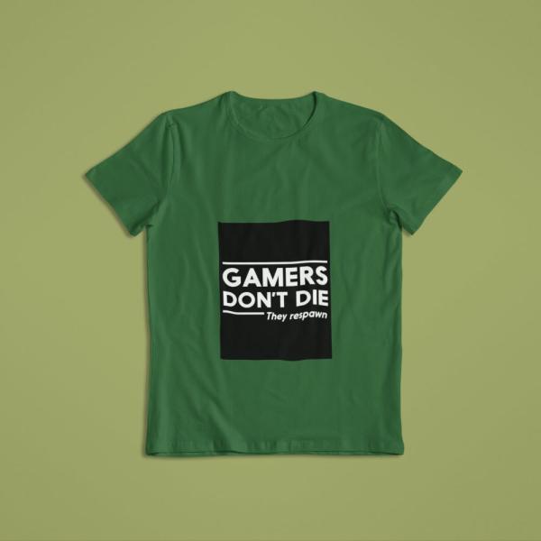Gamer's Don't Die T-shirt Bottle Green