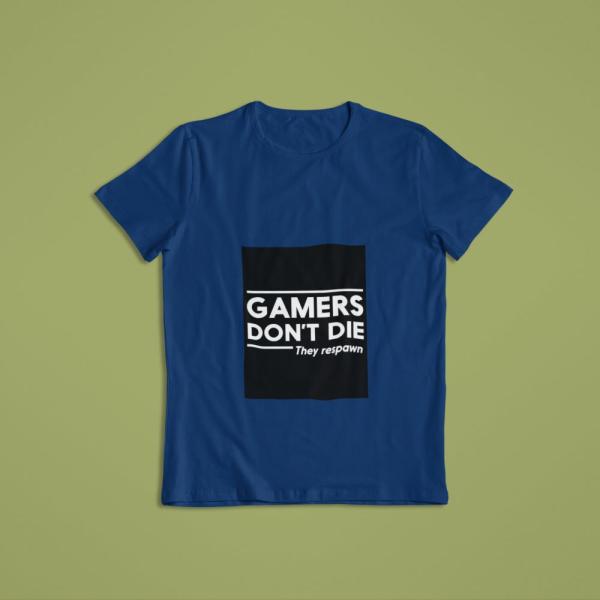 Gamer's Don't Die T-shirt Navy Blue