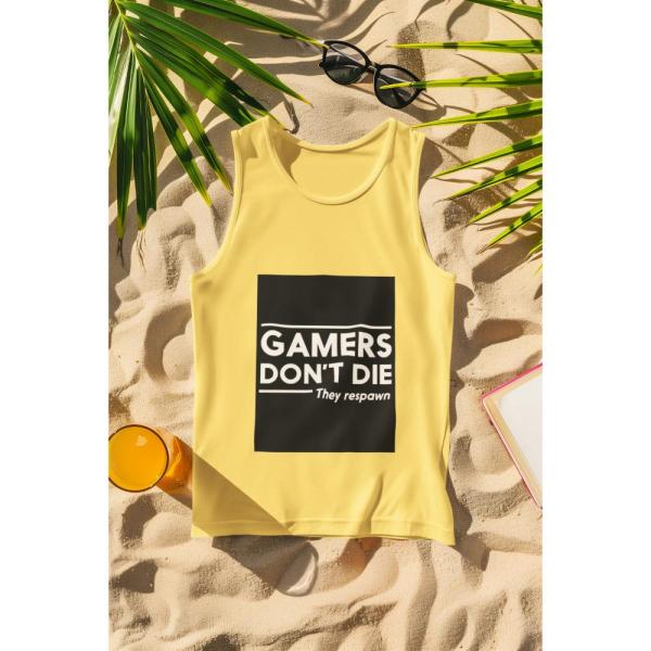 Gamers Don't Die Tank Top Beige