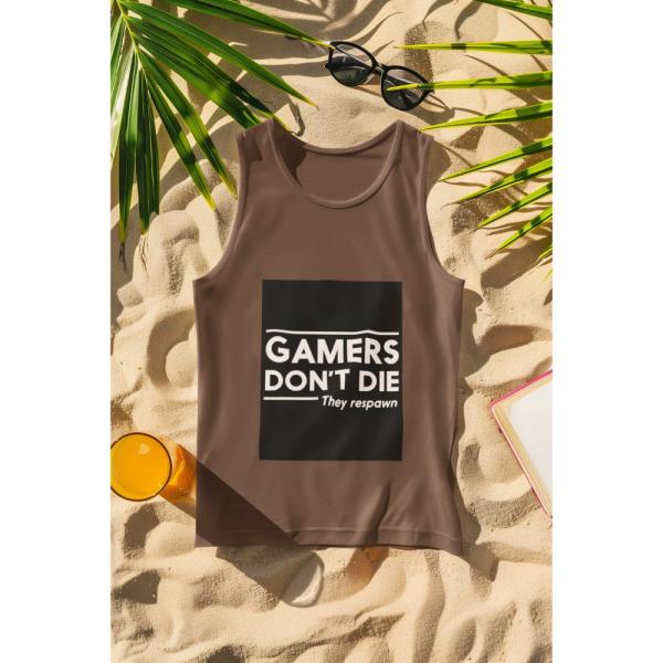 Gamers Don't Die Tank Top Brown