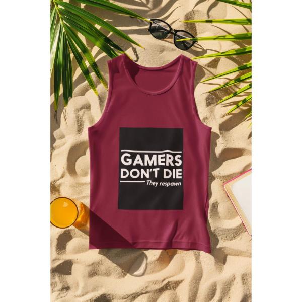 Gamers Don't Die Tank Top Maroon