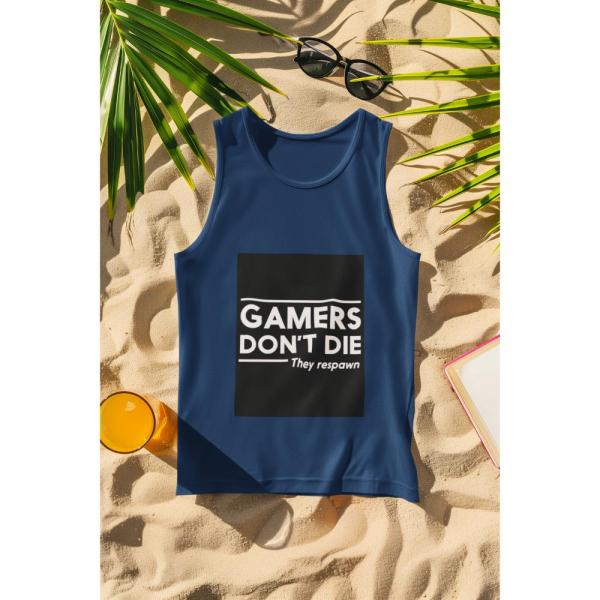 Gamers Don't Die Tank Top Navy Blue