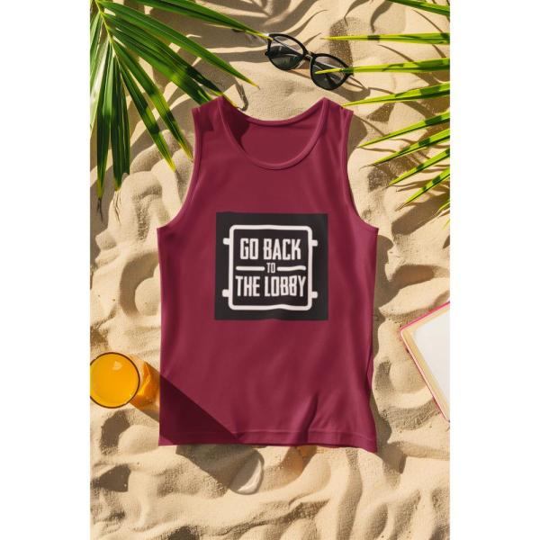 Go Back To The Lobby Tank Top Maroon