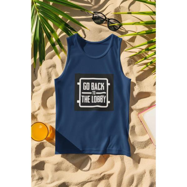 Go Back To The Lobby Tank Top Navy Blue