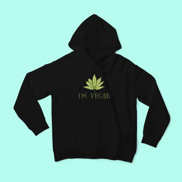 I'm Vegan Hoodie Black