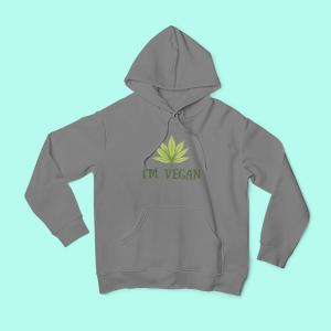 I'm Vegan Hoodie Grey