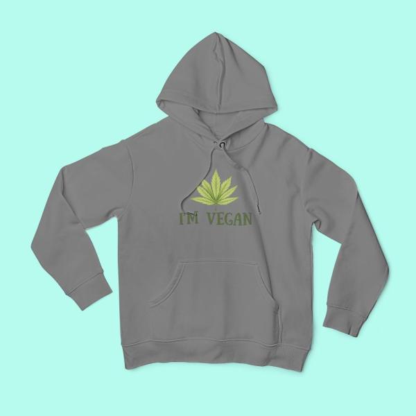 I'm Vegan Hoodie Grey